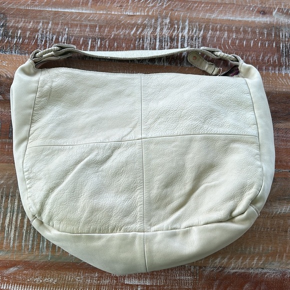 Anthropologie Lucky Penny Genuine Leather Hobo Cream - Picture 2 of 4